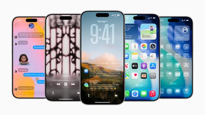 array of iPhones