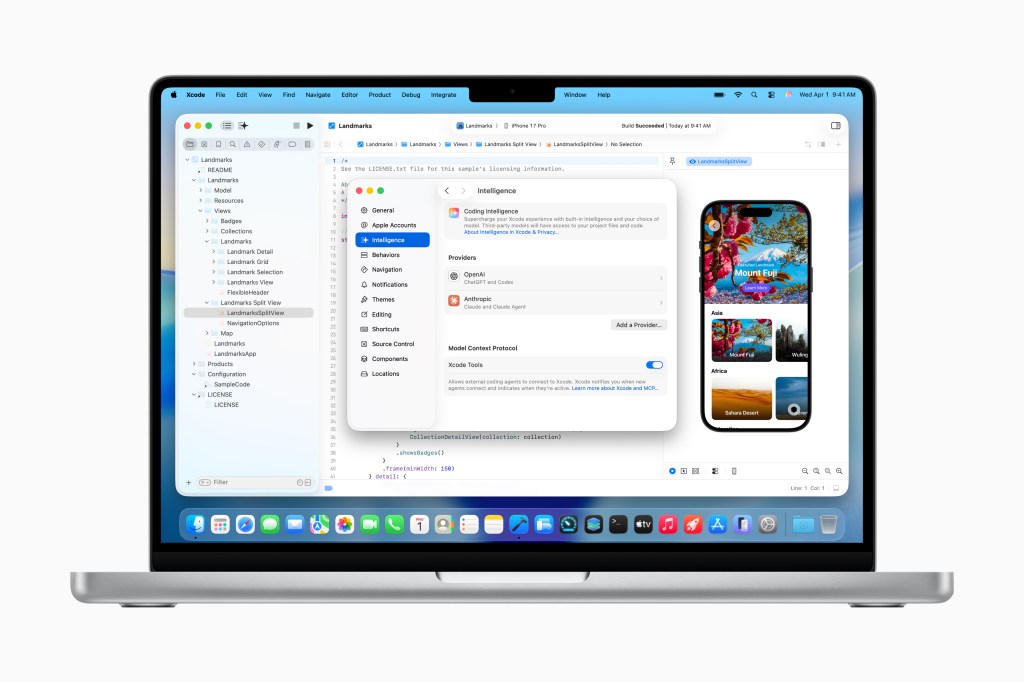 Xcode displayed on iPad