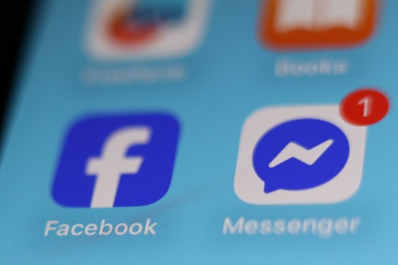 Facebook Messenger icons displayed on a phone screen.