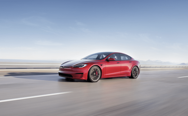 red Tesla Model S